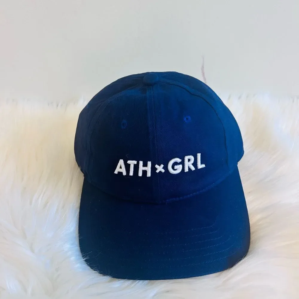 NWT Athleta girl navy and white stitch ball cap!